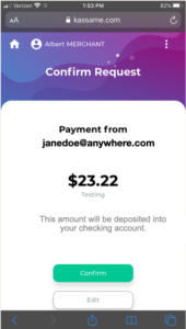 Confirm Payment Request in Kassa Me